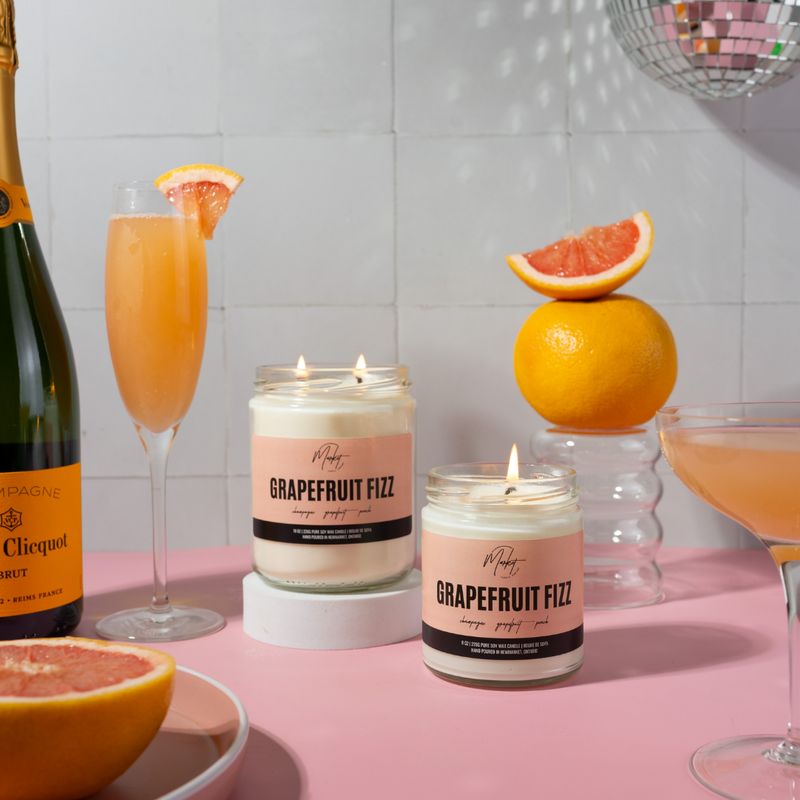 BOUGIE DE SOJA PÉTILLANTE AU PAMPLEMOUSSE