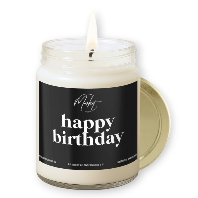 HAPPY BIRTHDAY - BLACK -  SOY CANDLE