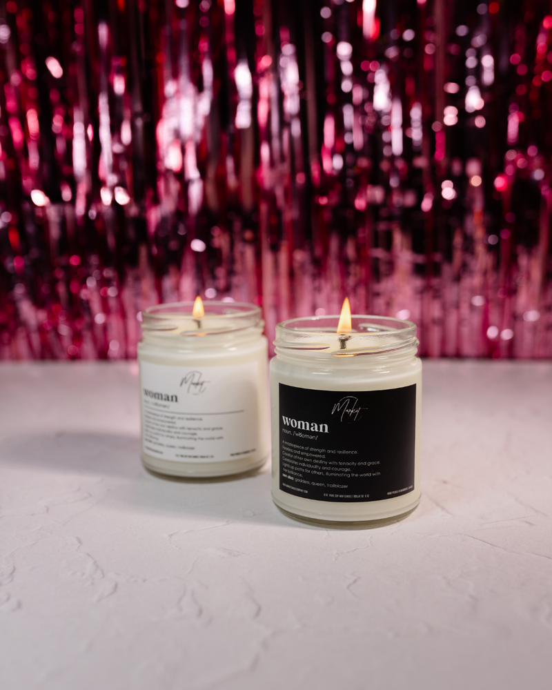 WOMAN DEFINITION - WOMEN’S DAY CANDLE - SUPPORT GIRLS INC.