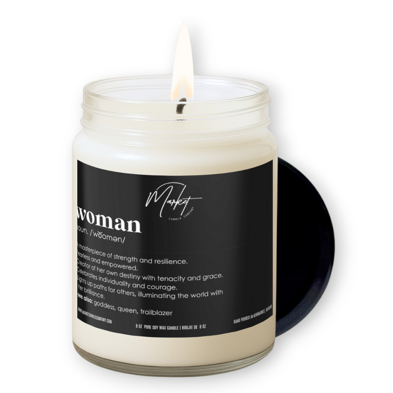 WOMAN DEFINITION - WOMEN’S DAY CANDLE - SUPPORT GIRLS INC.