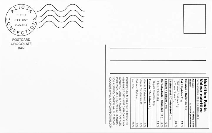 CARTE POSTALE CHOCOLAT FLEUR DE SEL