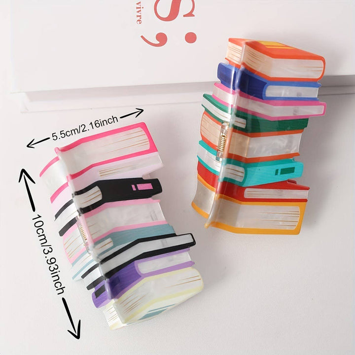 BOOK STACK HAIR CLAW CLIP - WARM TONES