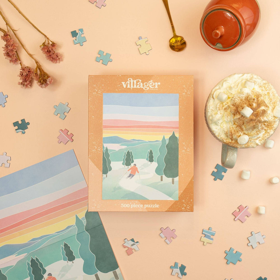 SKI AU COUCHER DE SOLEIL - PUZZLES VILLAGEOIS