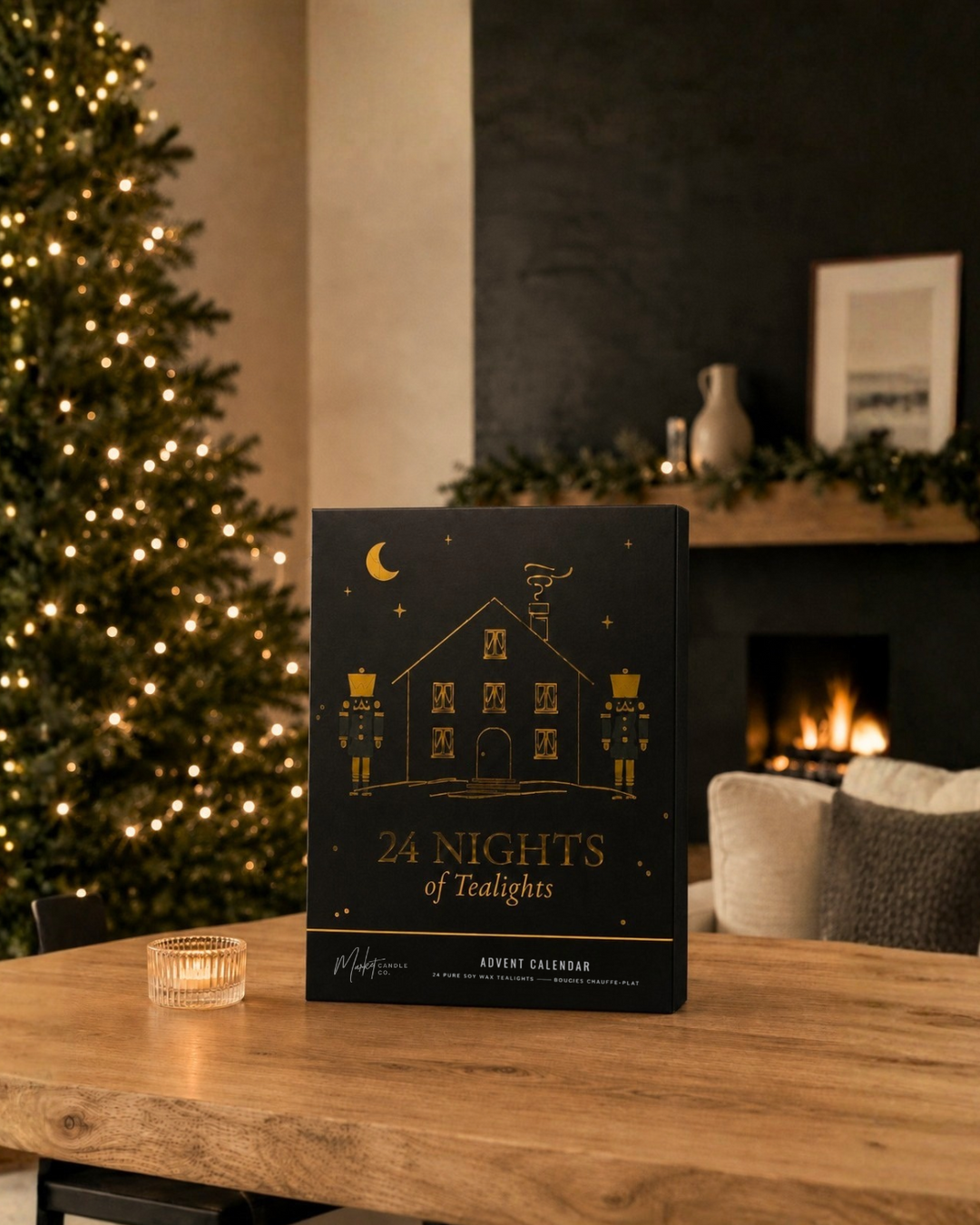 PREORDER - SHIPS 2nd WEEK OF OCTOBER - TEALIGHT ADVENT CALENDAR - 24 NIGHTS OF TEALIGHTS