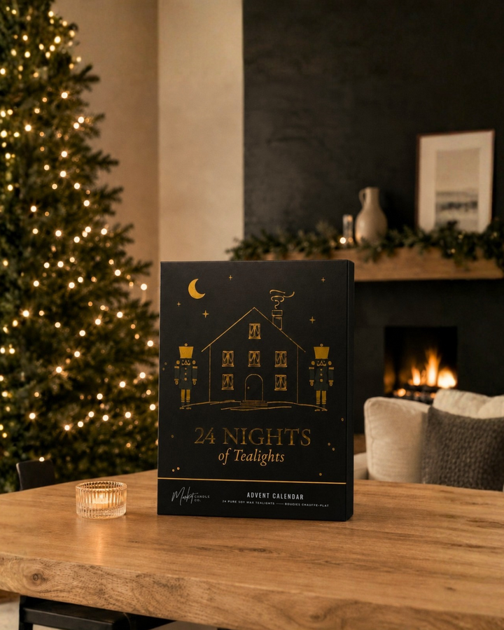 PREORDER - SHIPS 2nd WEEK OF OCTOBER - TEALIGHT ADVENT CALENDAR - 24 NIGHTS OF TEALIGHTS