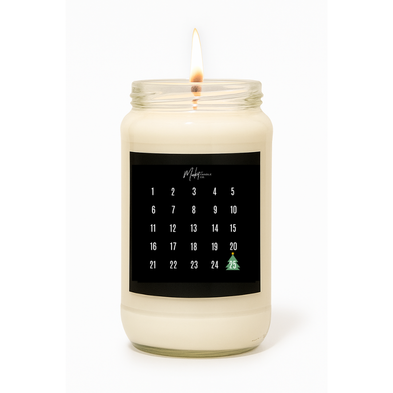 BOUGIE DE SOJA COMPTE À REBOURS DE NOËL
