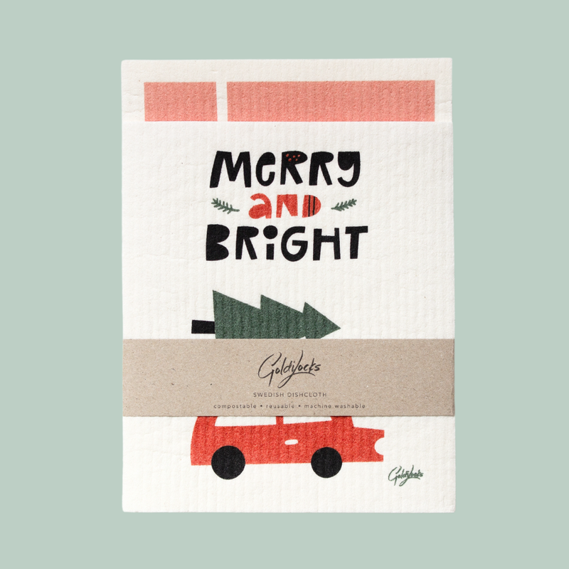 SWEDISH DISHCLOTH - MERRY & BRIGHT SET OF 2