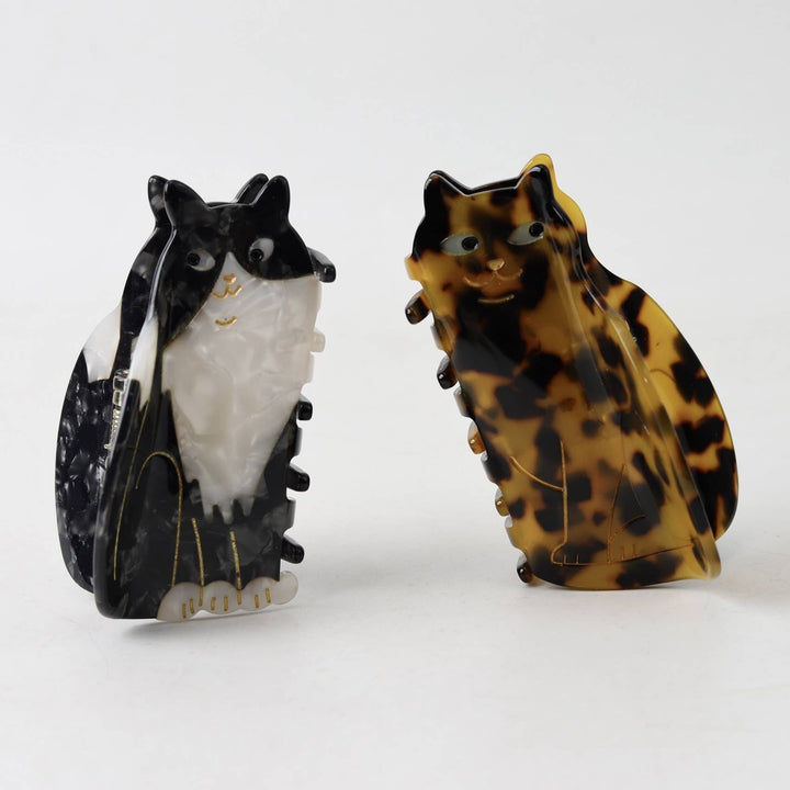 BROWN CAT HAIR CLAW CLIP