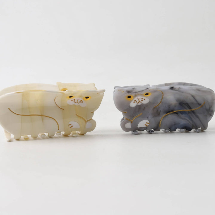 BROWN CAT HAIR CLAW CLIP