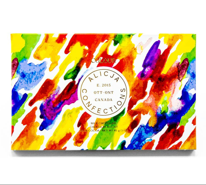 COLOUR MILK CHOCOLATE POSTCARD