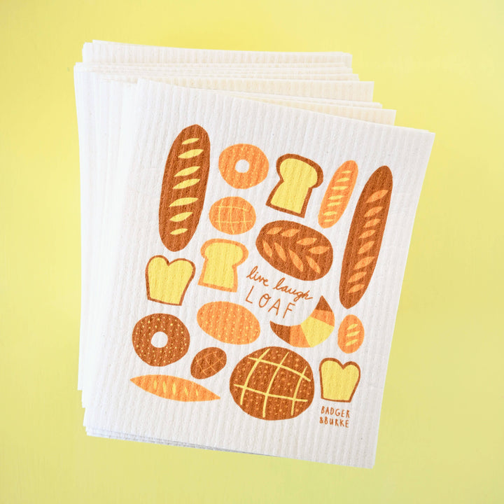 LIFE LAUGH LOAF BREAD SWEDISH DISHCLOTH
