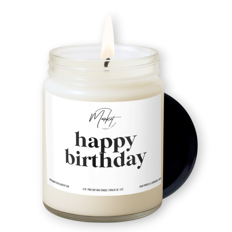 HAPPY BIRTHDAY - WHITE -  SOY CANDLE