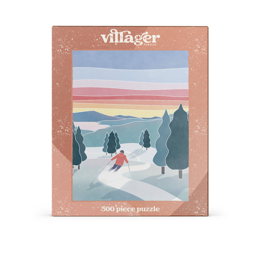 SKI AU COUCHER DE SOLEIL - PUZZLES VILLAGEOIS