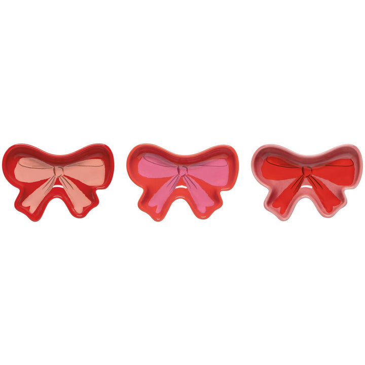 PINK BOWS DISH SET OF 3