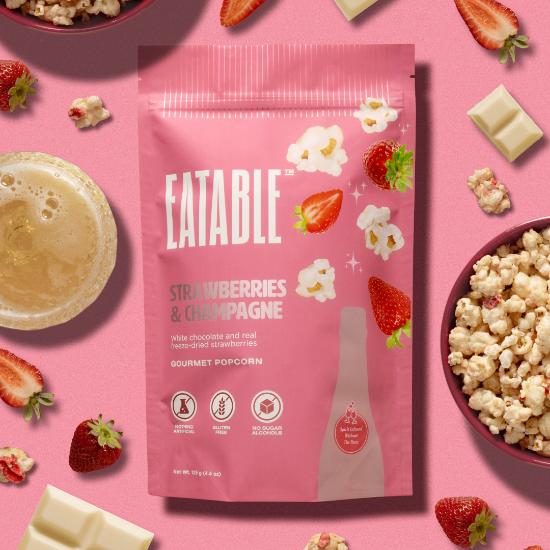 EATABLE POPCORN - STRAWBERRIES &amp; CHAMPAGNE