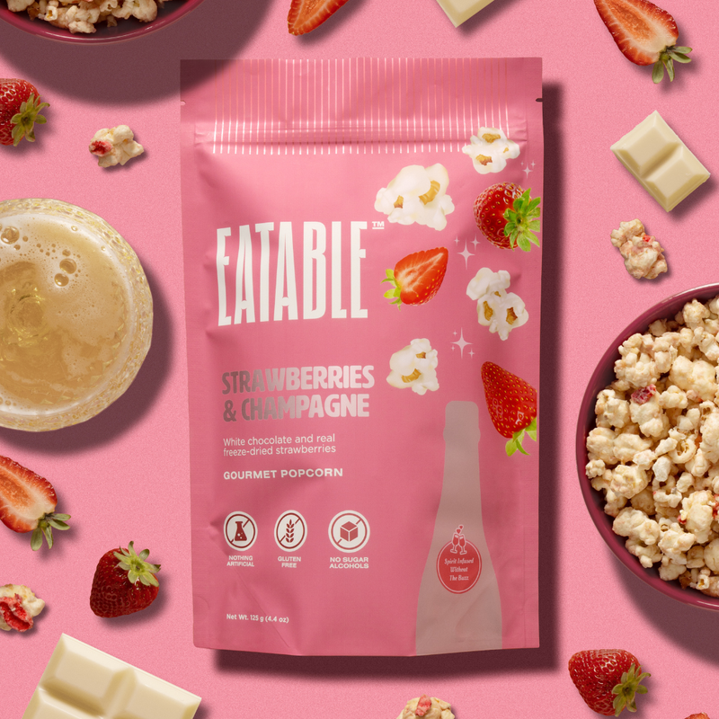 EATABLE POPCORN - STRAWBERRIES & CHAMPAGNE