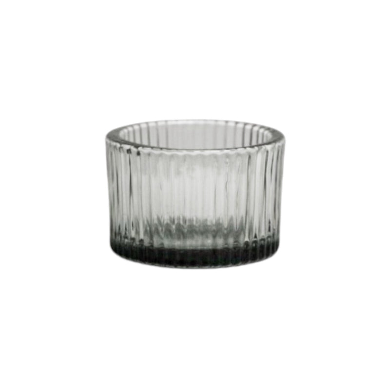 RIBBED GLASS TEALIGHT HOLDER