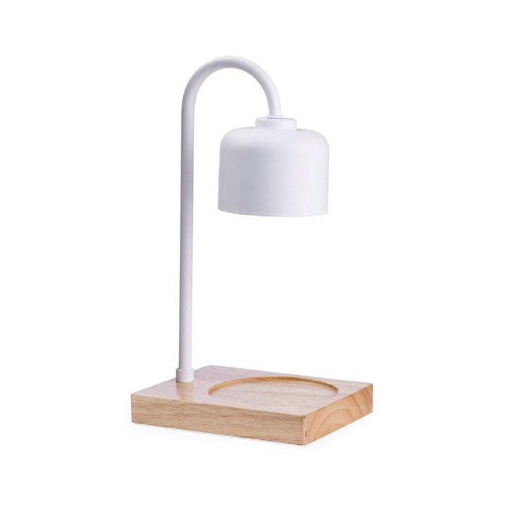 LAMPE À BOUGIE - BOIS ET BLANC 