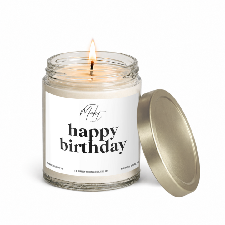 HAPPY BIRTHDAY - WHITE -  SOY CANDLE