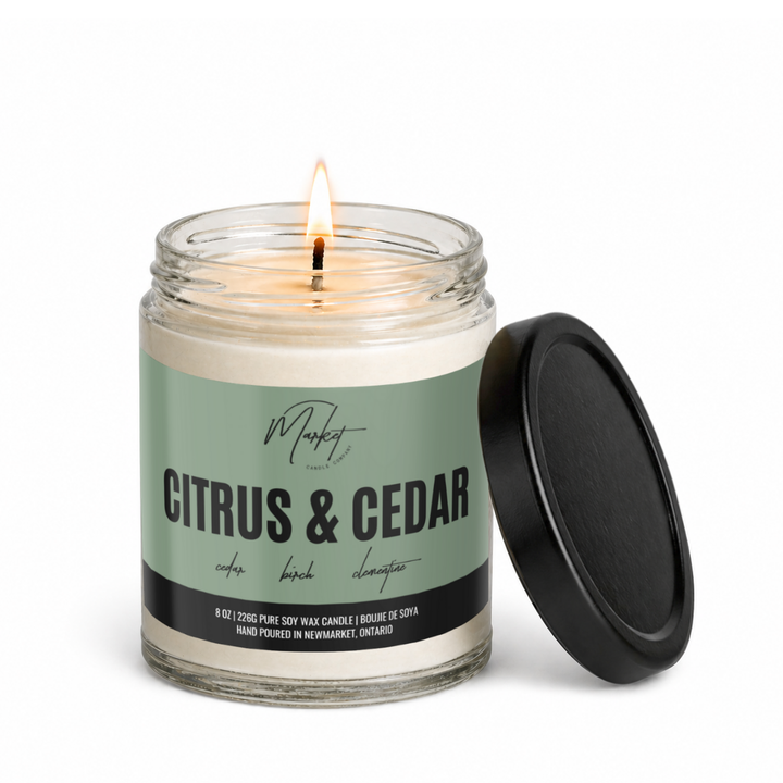 BOUGIE DE SOJA AUX AGRUMES ET AU CÈDRE