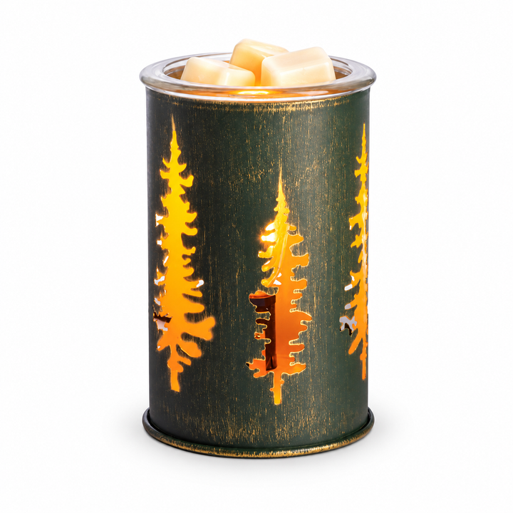 WAX WARMER - TABLE TOP - GOLDEN PINES (METAL)