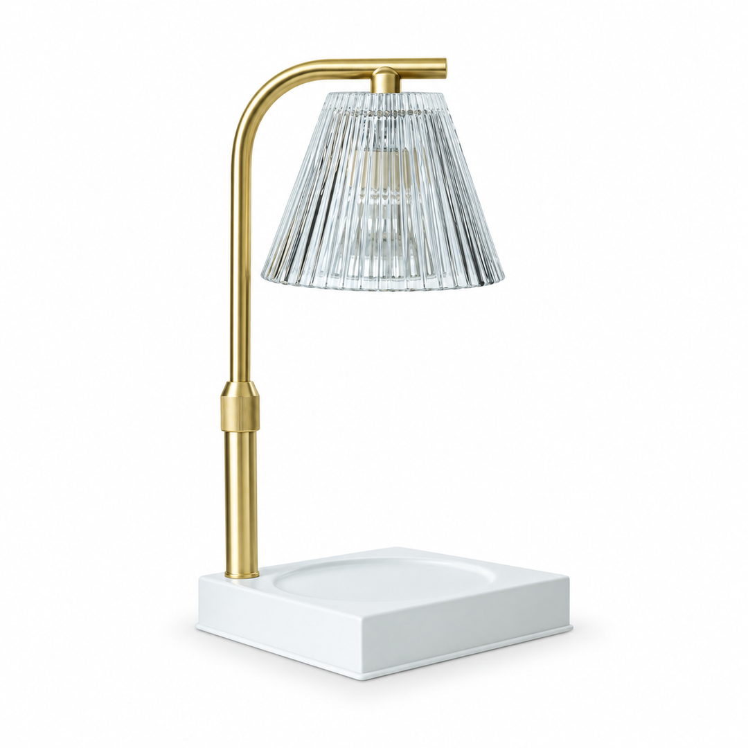 LAMPE À BOUGIE - BOIS ET BLANC 
