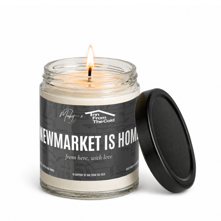 NEWMARKET IS HOME SOY CANDLE - SUPPORT INN FROM THE COLD