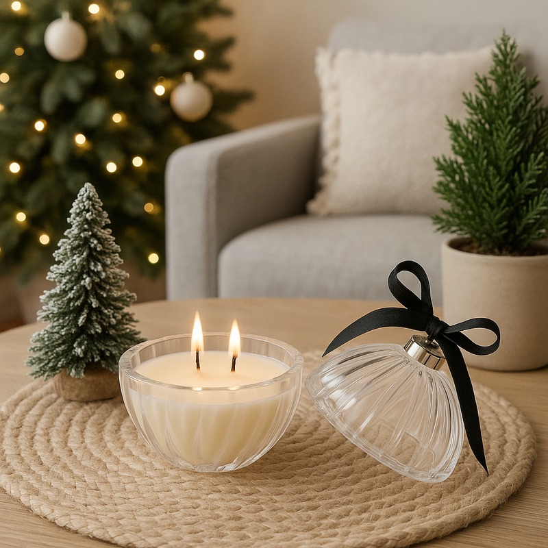 BOUGIE DÉCORATIVE BLANCHE POUR LES FÊTES - QUANTITÉ LIMITÉE