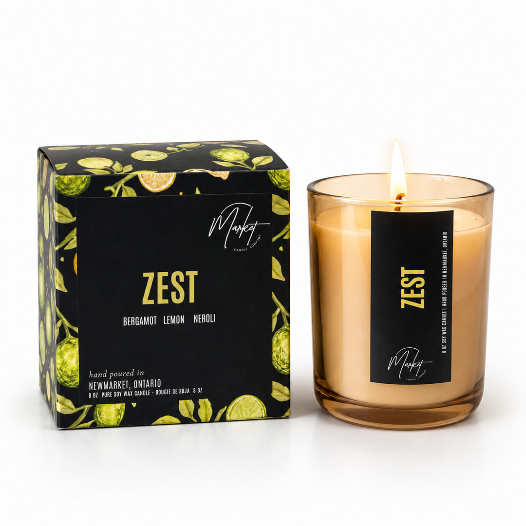 ZEST SOY WAX CANDLE- LUXE VESSEL WITH BOX