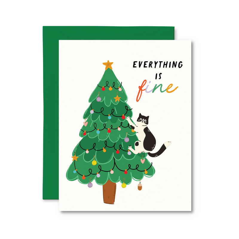 EVERYTHING IS FINE FUNNY CHRISTMAS CARD
