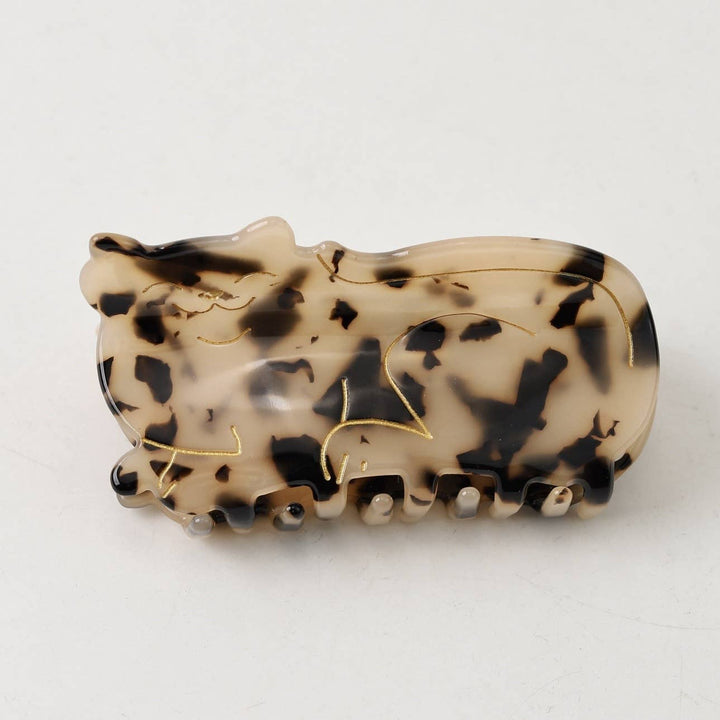 BLACK AND WHITE CAT HAIR CLAW CLIP
