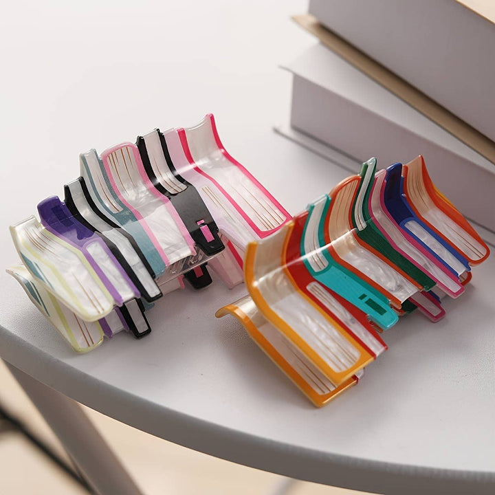 BOOK STACK HAIR CLAW CLIP - COOL TONES