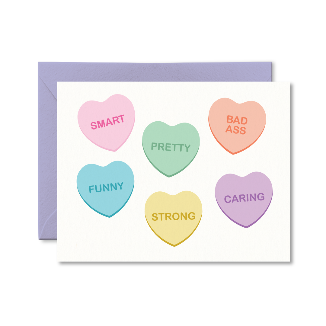 CANDY HEART COMPLIMENTS CARD