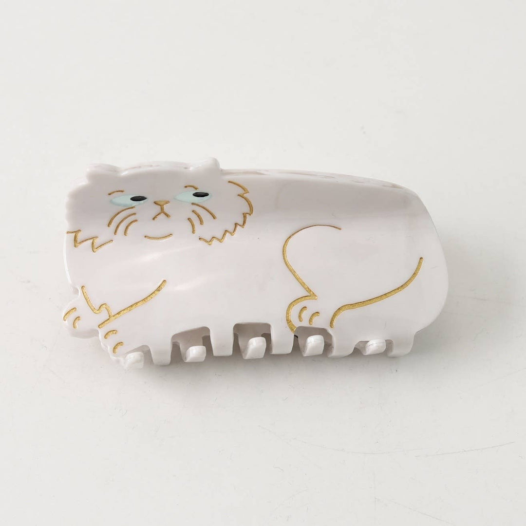 BLACK AND WHITE CAT HAIR CLAW CLIP