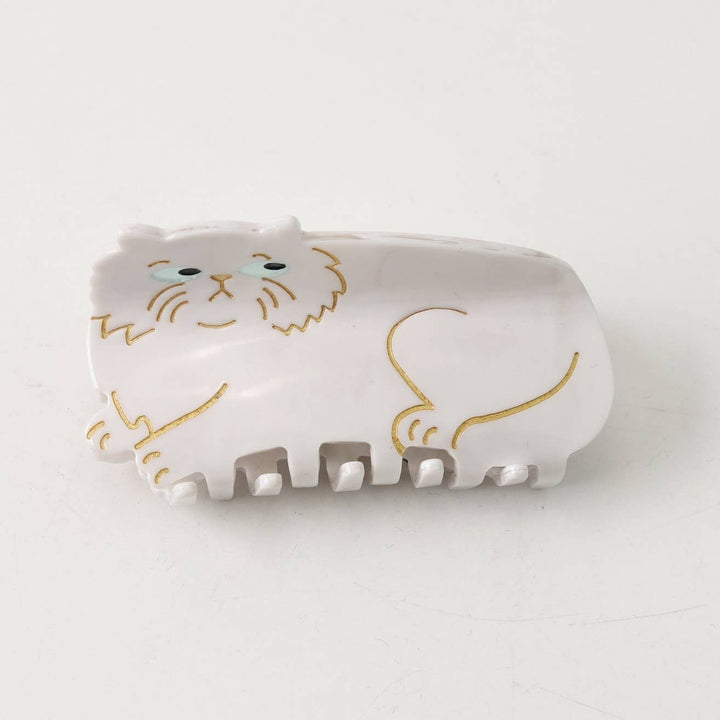 BLACK AND WHITE CAT HAIR CLAW CLIP