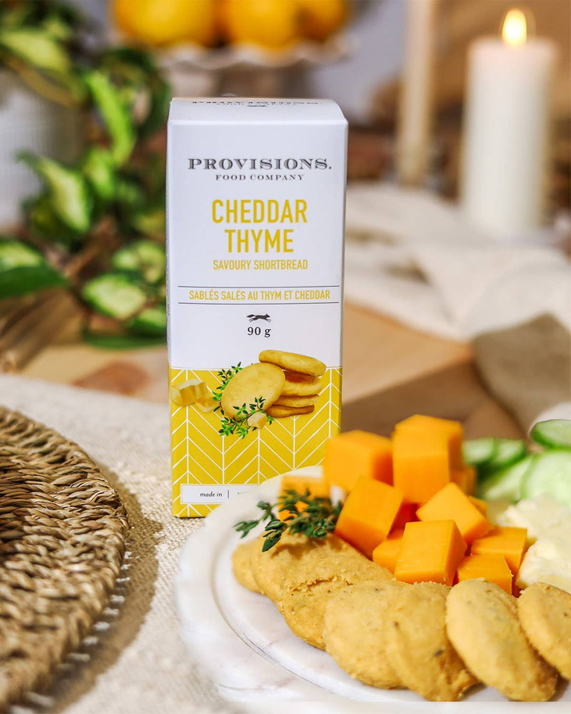 Cheddar Thyme Shortbread: 90 g