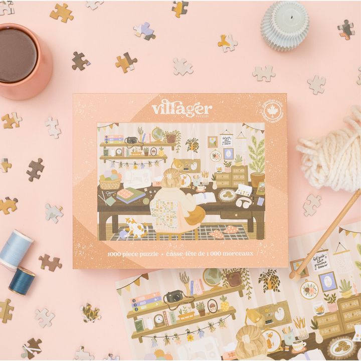 GRANDMA HOBBIES - 1000  PIECE VILLAGER PUZZLE