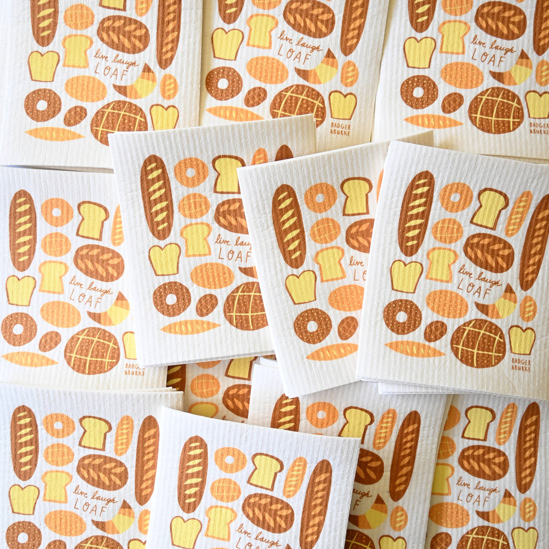 LIFE LAUGH LOAF BREAD SWEDISH DISHCLOTH