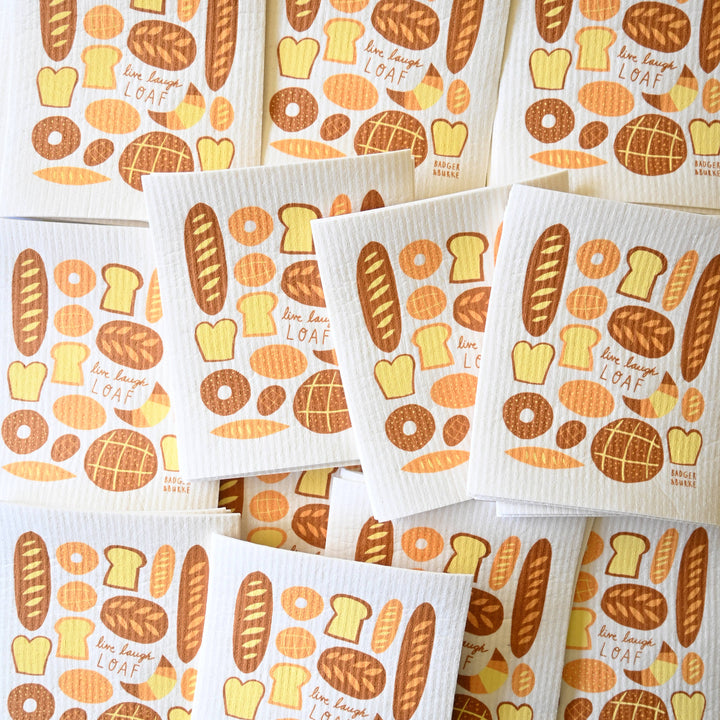 LIFE LAUGH LOAF BREAD SWEDISH DISHCLOTH