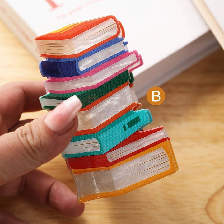 BOOK STACK HAIR CLAW CLIP - WARM TONES