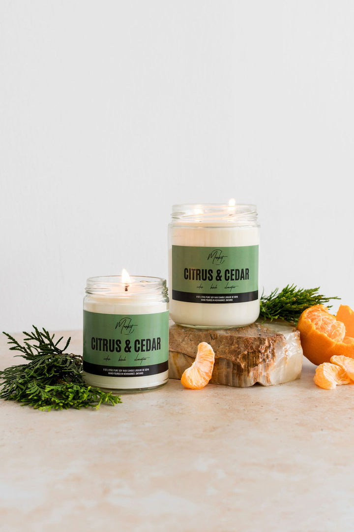 BOUGIE DE SOJA AUX AGRUMES ET AU CÈDRE