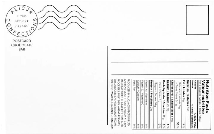 CARTE POSTALE EN CHOCOLAT À L&