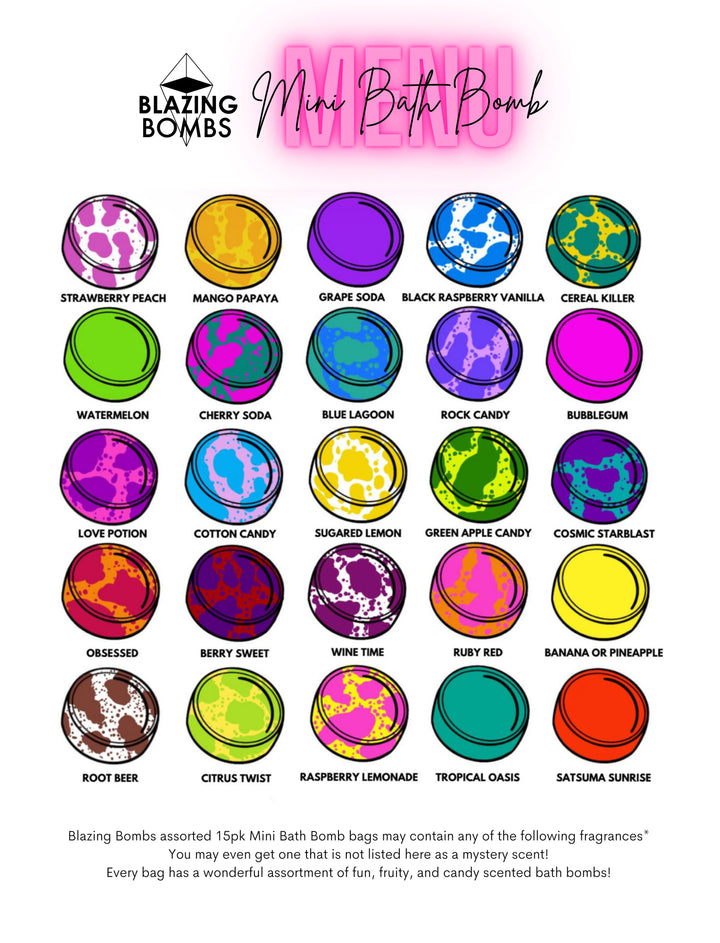 Bombes flamboyantes - Mini bombes de bain assorties